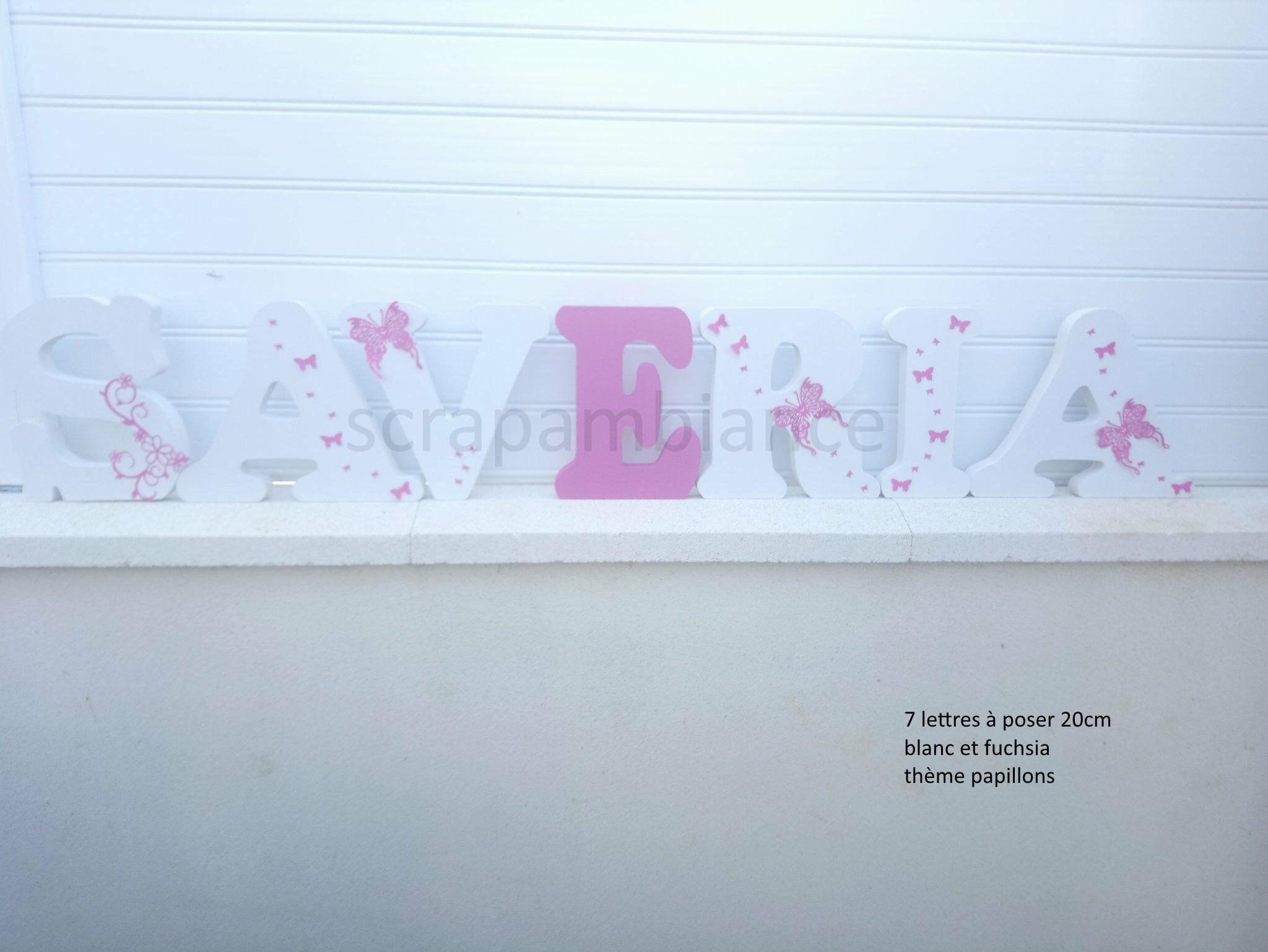 Lettre Décoration Chambre Bébé, Lettre en Bois, Prénom à Poser, Lettres Personnalisé Thème Papillons
