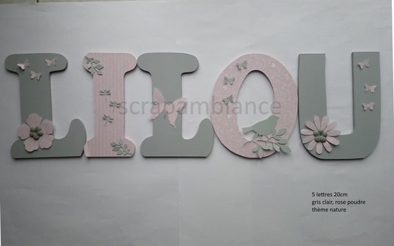 Lettre Prenom Bois Lettre Chambre Bebe Personnalisees Etsy France