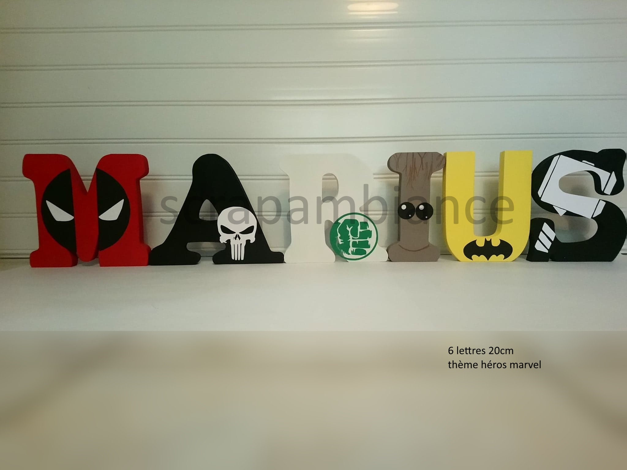 Lettre Décoration Chambre Bébé en Bois, Prénom Lettre à Poser, Lettres Décoratives Personnalisé Thèm