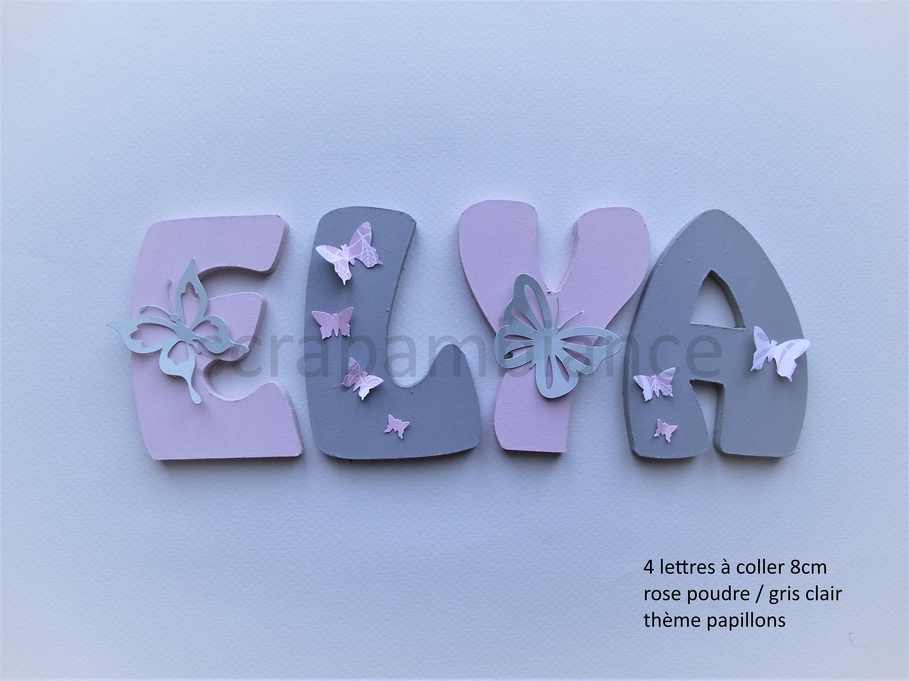 Lettre Prénom Bois/Décoration Chambre Enfant et Bébé en Lettre à Coller /Lettre Décorative Thème Pap