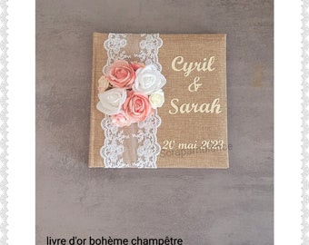 wedding guest book, country guest book, boho chic guest book, baptism guest book, wedding souvenir album, personalized