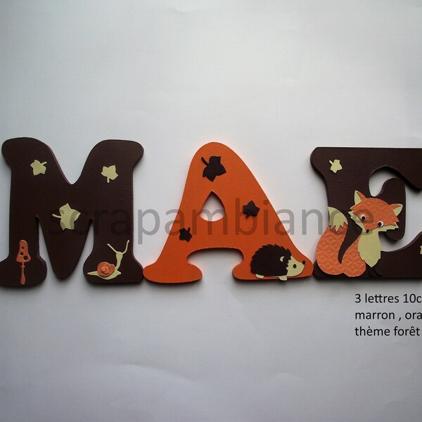 wooden name letter / baby room letter / personalized / wooden name / baby room decoration / letter to paste / THEME nature