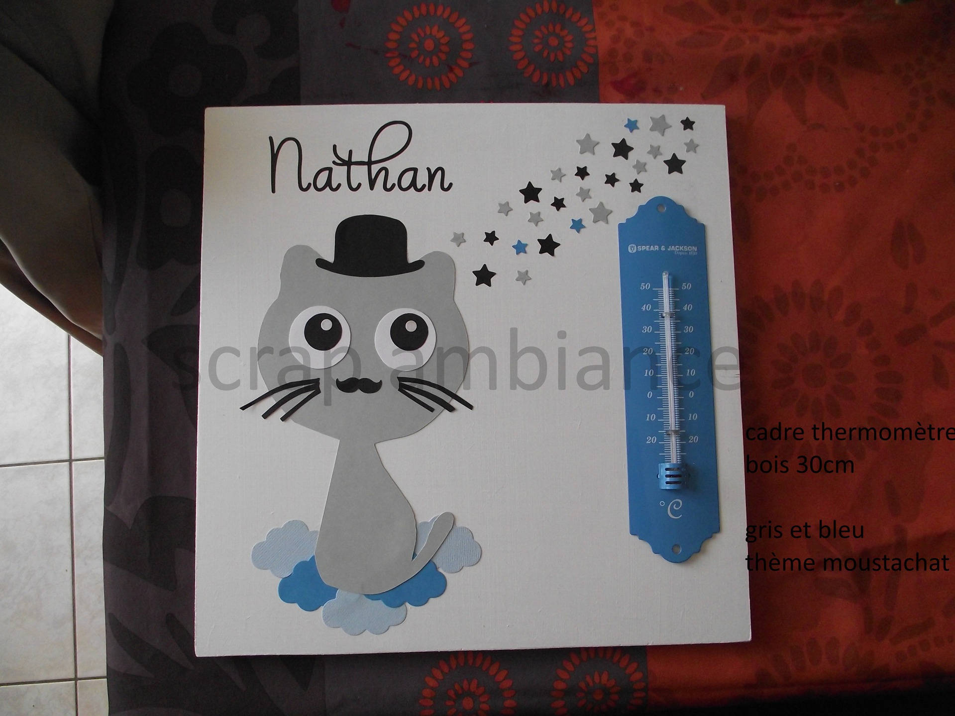 Cadre Thermometre Thermometre Chambre Bebe Personnalise Thermometre Chambre Thermometre Murale Hauteur 30cm Theme Renard