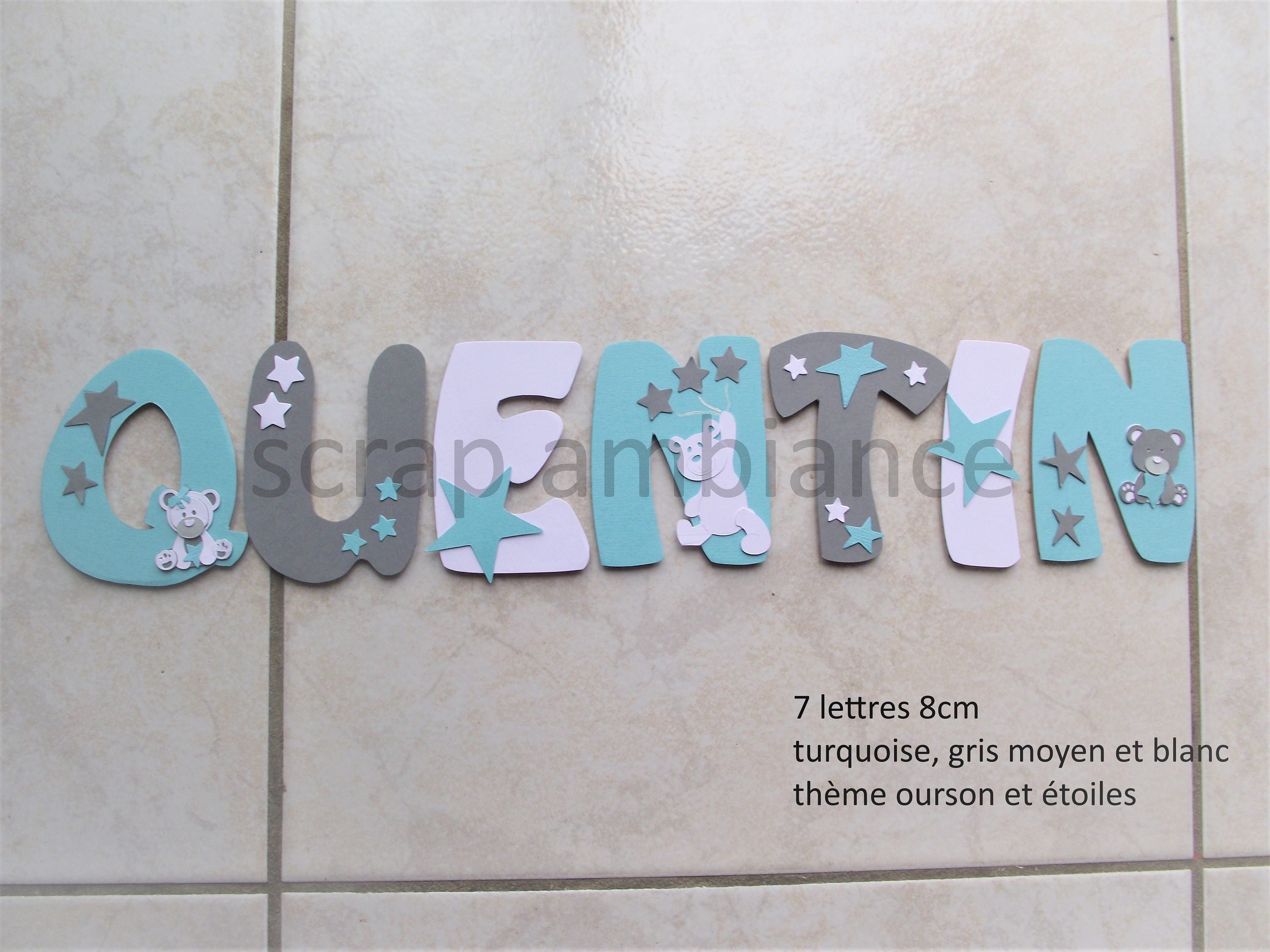 Lettre prénom bois, plaque de porte, lettre bébé, prénom personnalisé