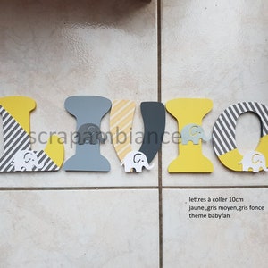 carta de nombre de madera / carta de la habitación del bebé / nombre personalizado / carta del bebé / carta para pegar / regalo de nacimiento TEMA babyfan
