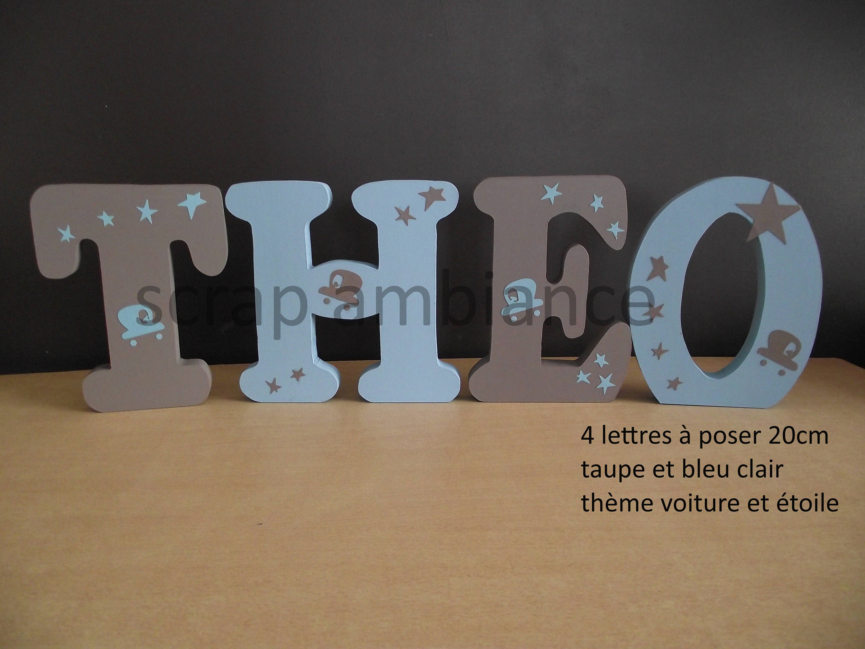 prénom en bois à poser