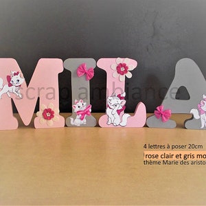 wooden letter, wooden first name, letter or first name to put, personalized decorative letters Mary of the Aristocats theme