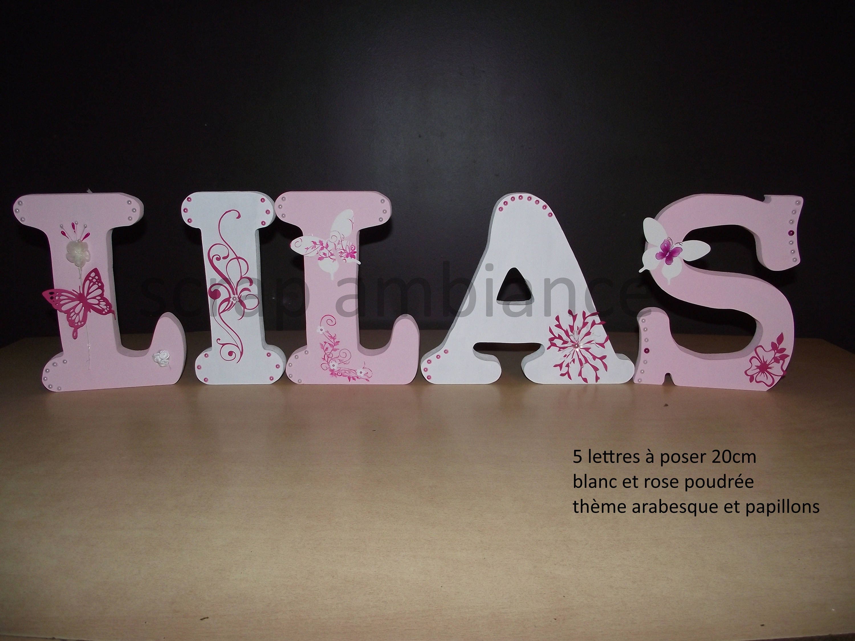 Lettre en Bois, Prénom Lettre à Poser, Poser Personnalisé, Décoration Chambre Enfant Theme Arabesque