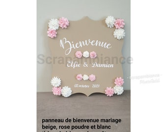 frame plaque welcome panel wedding boho chic country, handmade, personalized