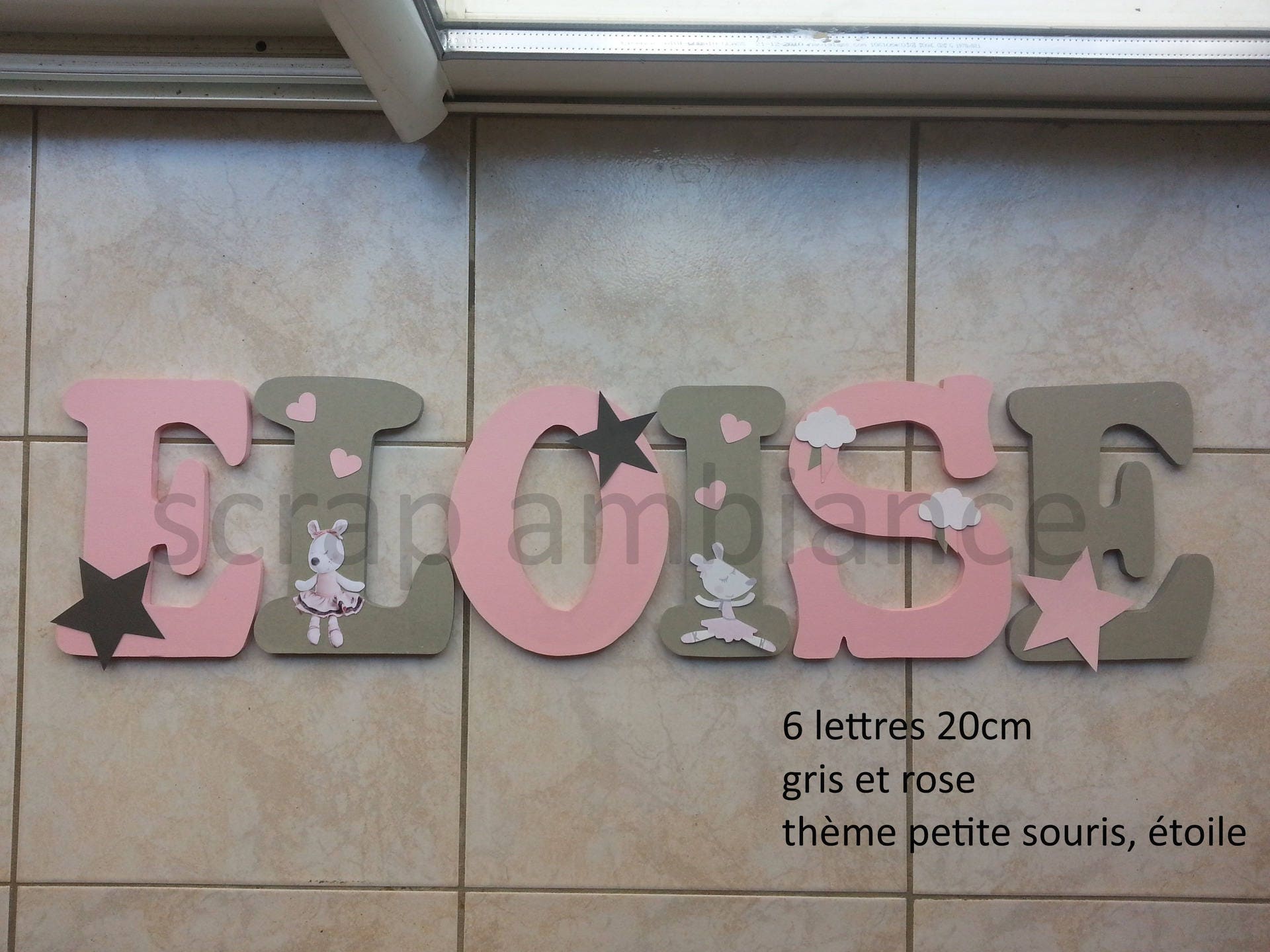 Lettre Prénom en Bois, Lettre Bois, Plaque de Porte, Lettre à Coller, Décoration Chambre Bébé et Enf