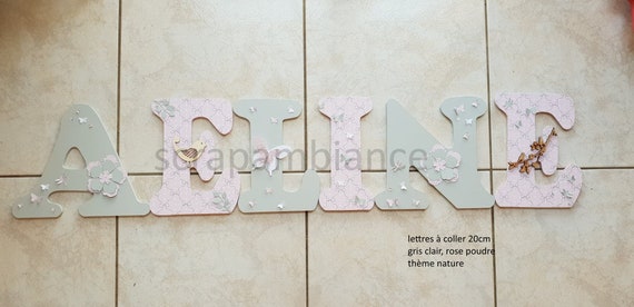 Lettre Prenom Bois Decoration Chambre Bebe Plaque De Porte Etsy