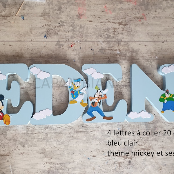 wooden name letter / baby room letter / personalized / wooden name / baby room decoration / letter to paste / THEME varié