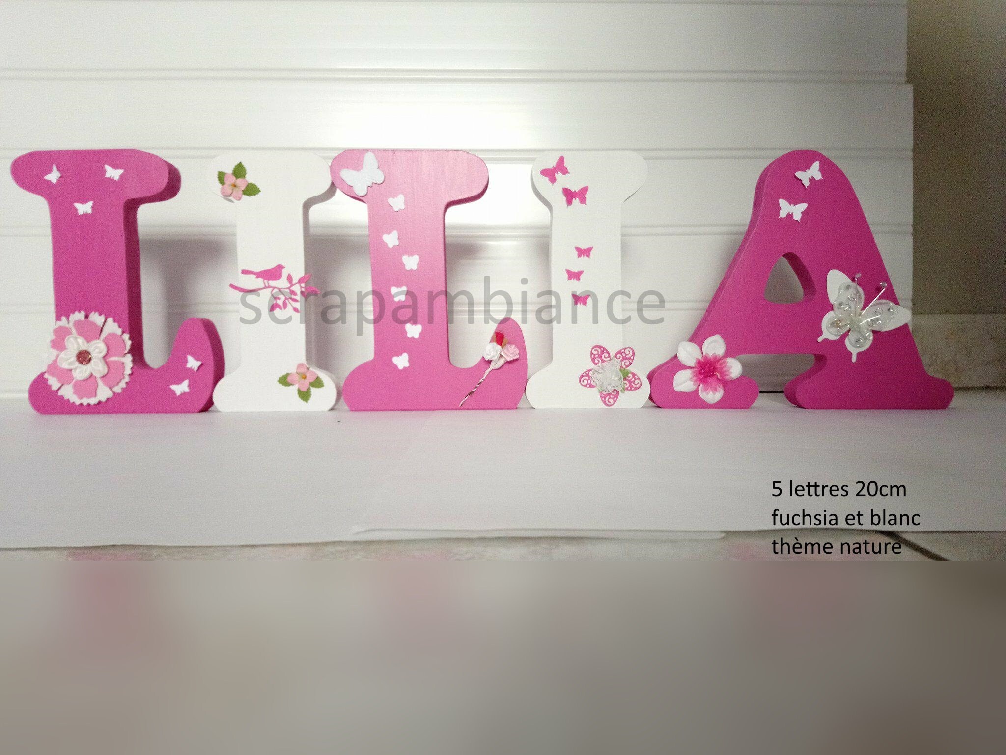 Lettre Prénom Bois, Lettre Décorative, Grande Lettre, en à Poser, Poser Personnalisé Thème Nature