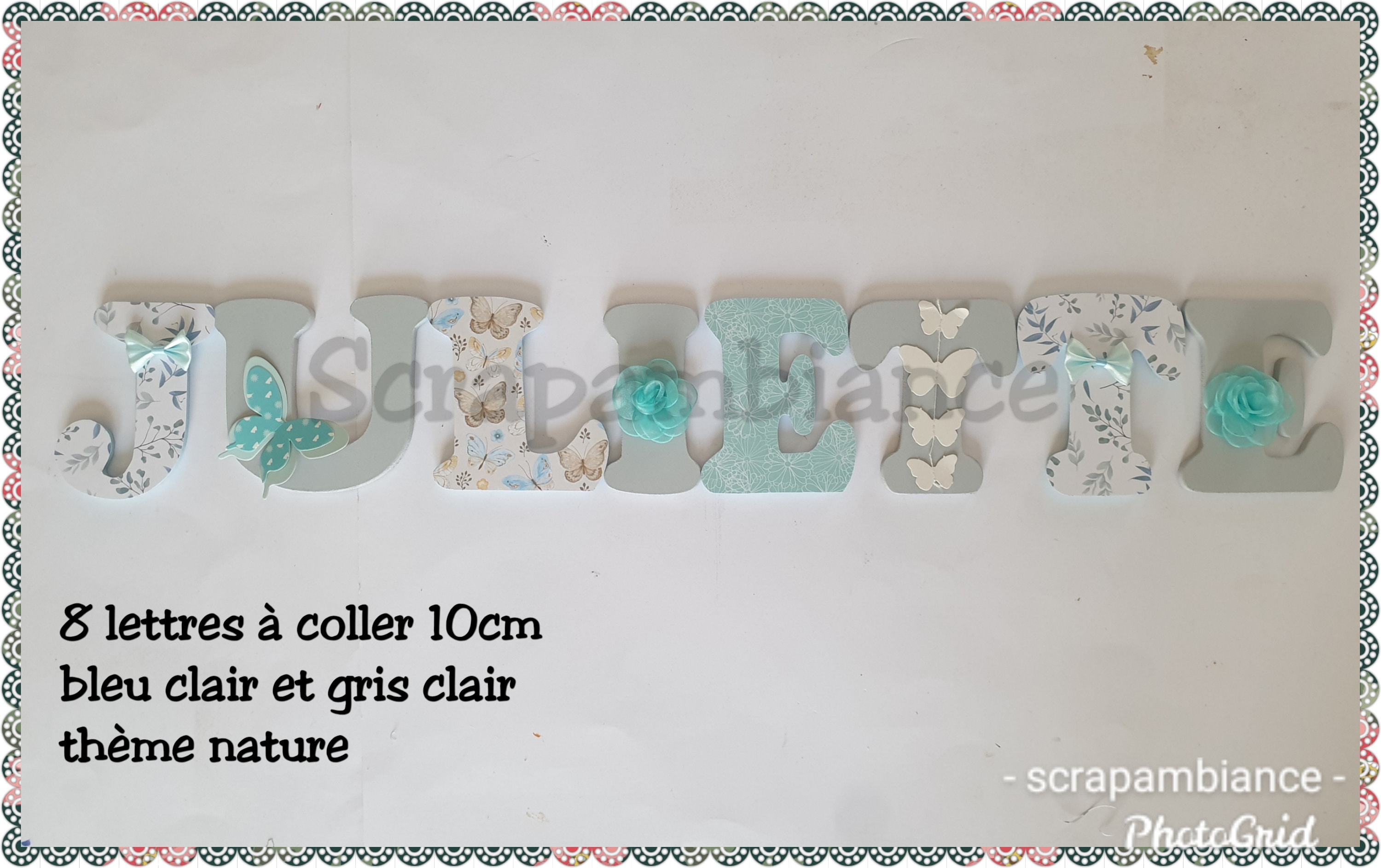 Lettre Prénom Bois /Lettre Chambre Bébé/Personnalisées en Décoration Bébé/ Lettre à Coller/ Theme Na