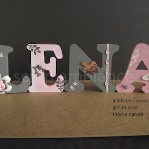 carta de madera, nombre de madera, carta para poner, carta de bebé, nombre personalizado, regalo de nacimiento tema de la naturaleza
