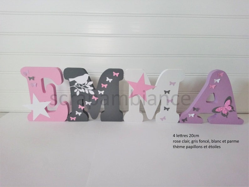 Lettre prénom en bois lettre chambre bébé personnalisé Etsy