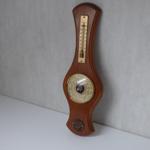 Baromètre Thermomètre bois Vintage
