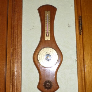 Baromètre Thermomètre bois Vintage image 5