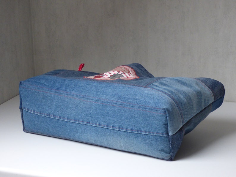 Cabanel-long en jean recyclé bleu patchwork, spécial BAGUETTES image 6