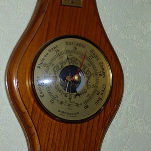 Baromètre Thermomètre bois Vintage image 3