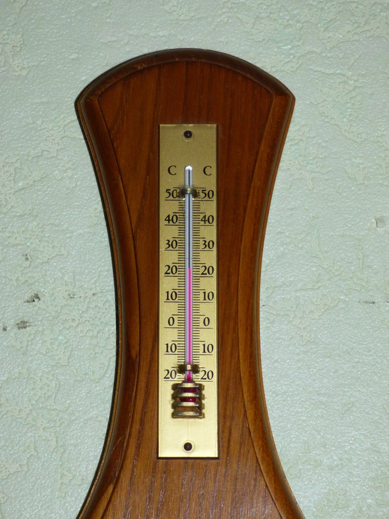 Baromètre Thermomètre bois Vintage image 2