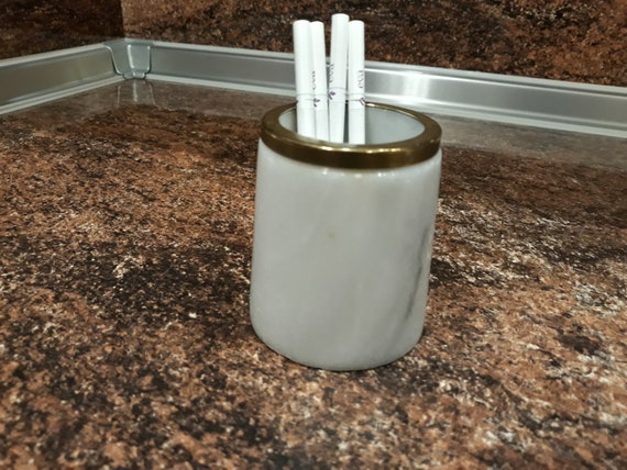 marble cigarette holder Vintage Marble Cigarette Holder With Bronze Ring