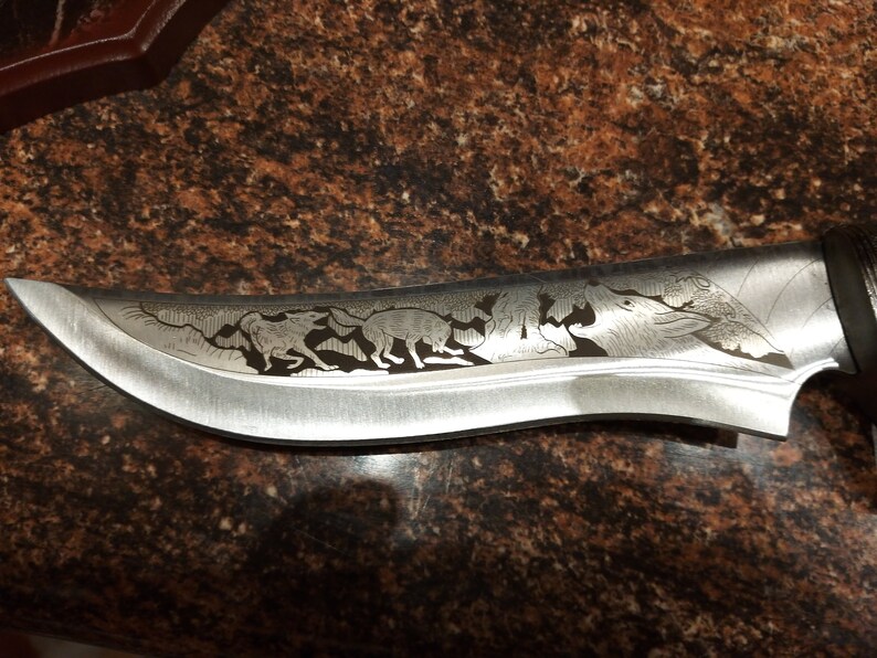 Hunting Knife Engraved Knife Unique Blade Unique Knife Etsy