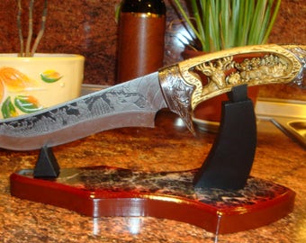 Hunting knife Engraved knife Unique blade Unique knife Handmade knife  Personalized Knife Gifts for Him Custom knife gift Hunting decor