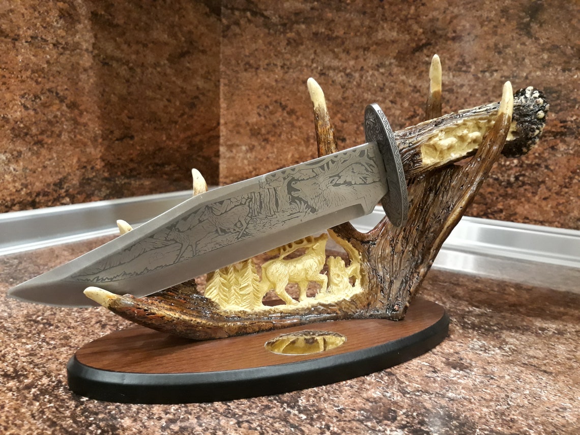 Hunting Knife Unique Blade Engraved Knife Unique Knife Etsy