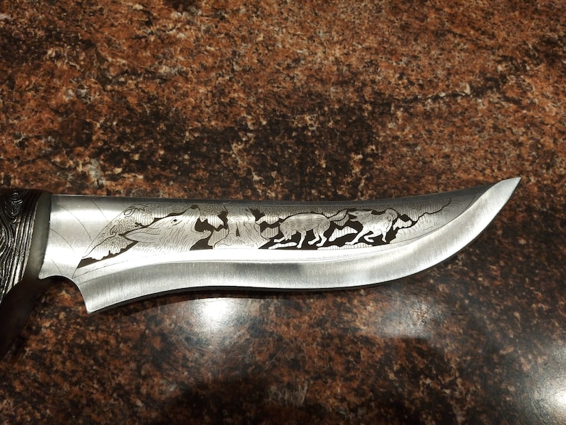 Hunting Knife Engraved Knife Unique Blade Unique Knife Etsy