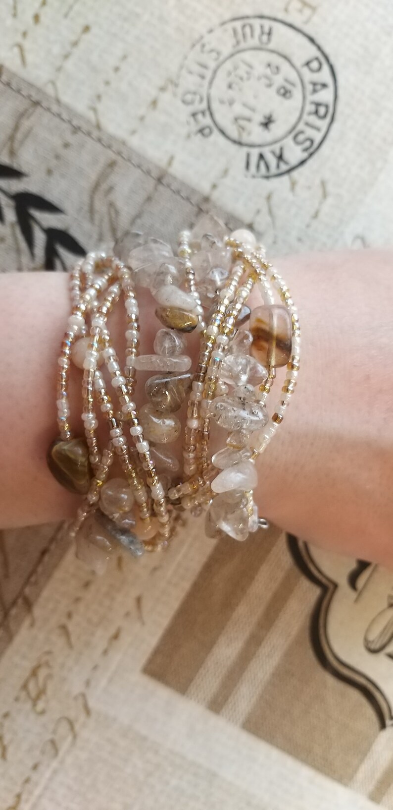 Boutique unique bracelet Crystal bracele Handmade bracelet Bracelet wedding Mountain crystal Unisex bracelet Elegant bracelet Gift for Her