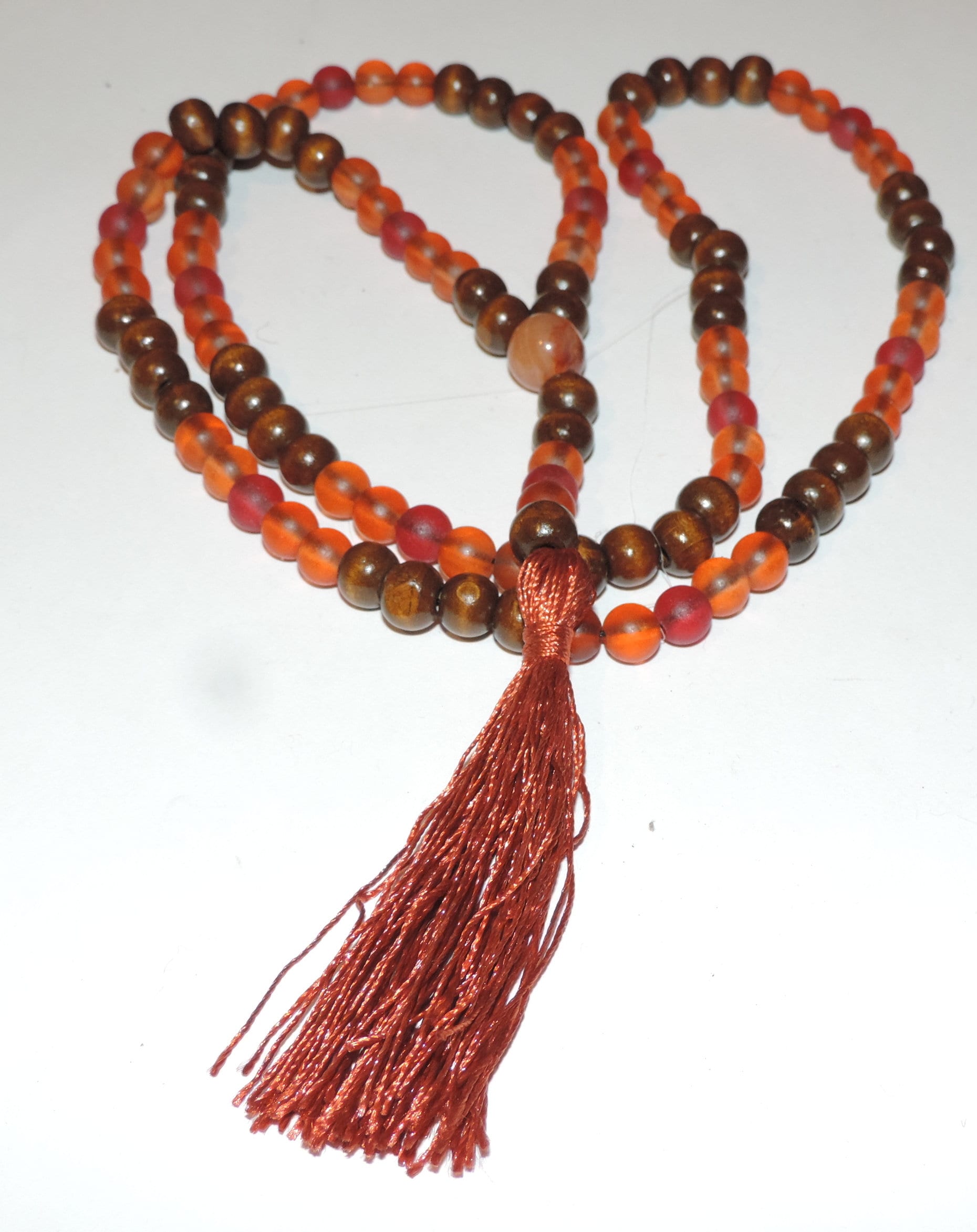 Sautoir Mala à Pompon Roux