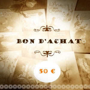 50 euros de BON D'ACHAT sur toute ma boutique - Loren Bes : Cartes, reproductions d'illustrations, impressions, miroirs, carnets, tabeaux ..