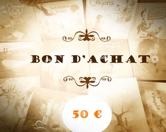 50 euros de BON D'ACHAT sur toute ma boutique - Loren Bes : Cartes, reproductions d'illustrations, impressions, miroirs, carnets, tabeaux ..