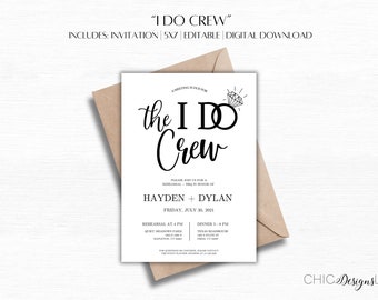 I Do Crew Invitation | The “I Do Crew” Rehearsal Dinner Invitation | Rehearsal Invite | BBQ Rehearsal Dinner Invitation | Wedding BBQ