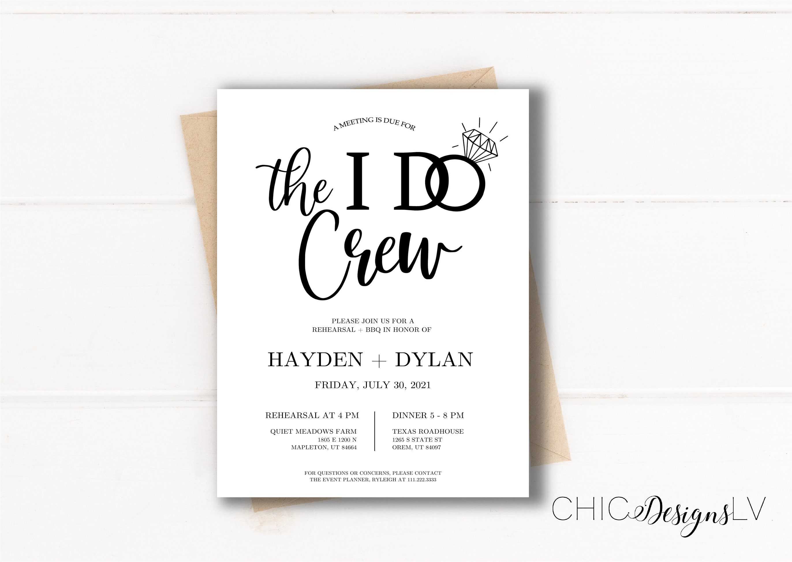 I Do Crew Invitation The I Do Crew Rehearsal Dinner Invitation Rehearsal Invite BBQ Rehearsal Dinner Invitation Wedding BBQ