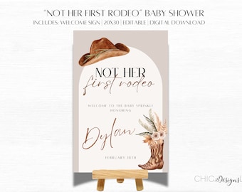 Not Her First Rodeo Baby Shower | Welcome Sign | Country Baby Shower Decor | Western Decor | Rodeo Baby Shower | Baby Sprinkle Decor | Sign