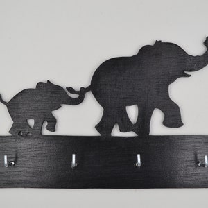 Llavero de pared de madera / Decoración de pared / Decoración de animales / Pájaro / Elefante