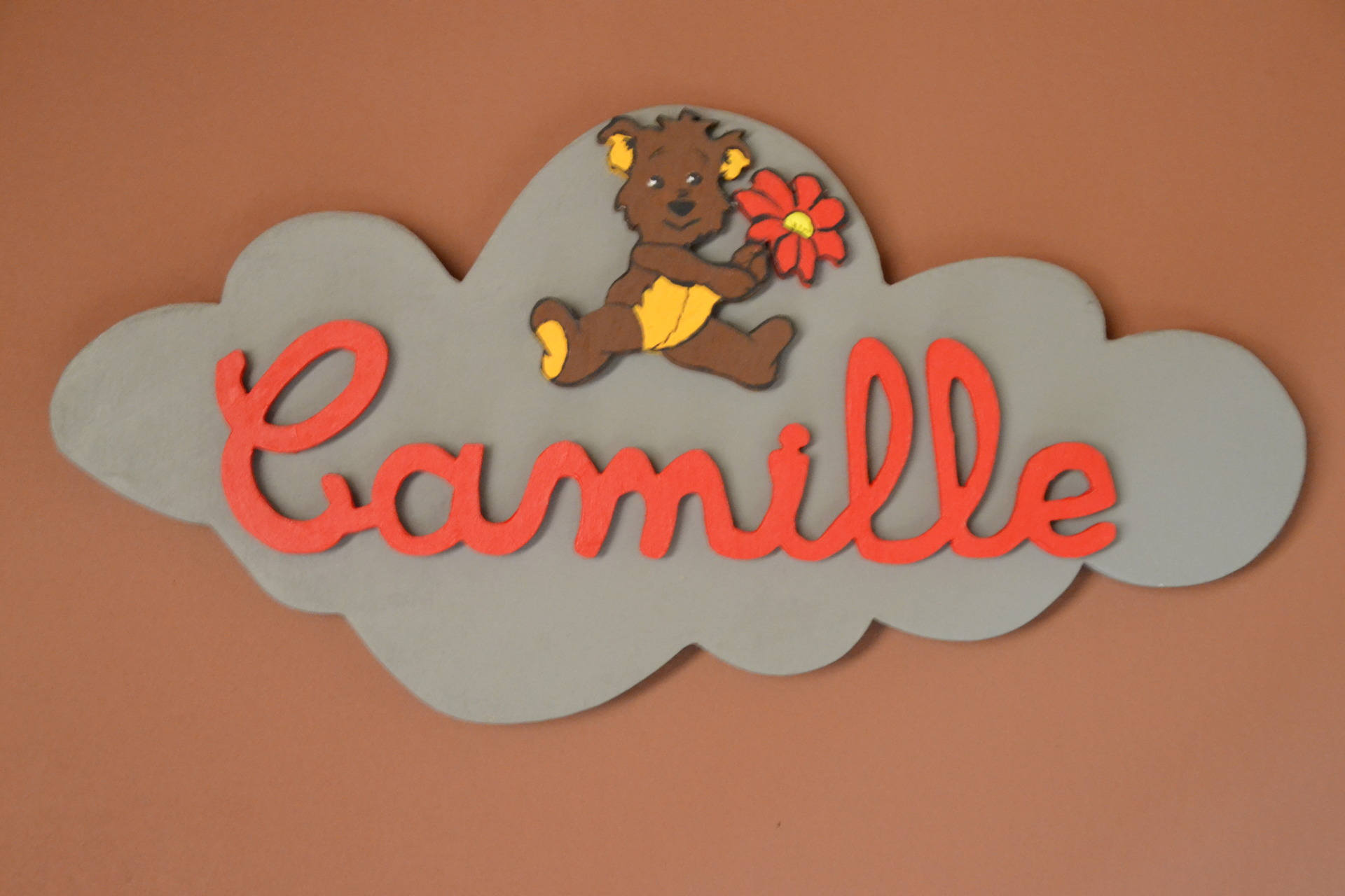 Déco Plaque de Porte avec Le Prénom L'enfant Personnalisable
