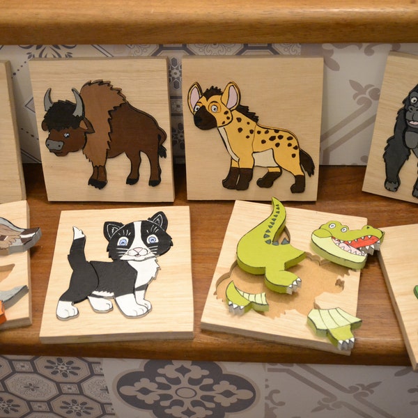 Petits puzzles d'animaux en 4 ou 5 pièces