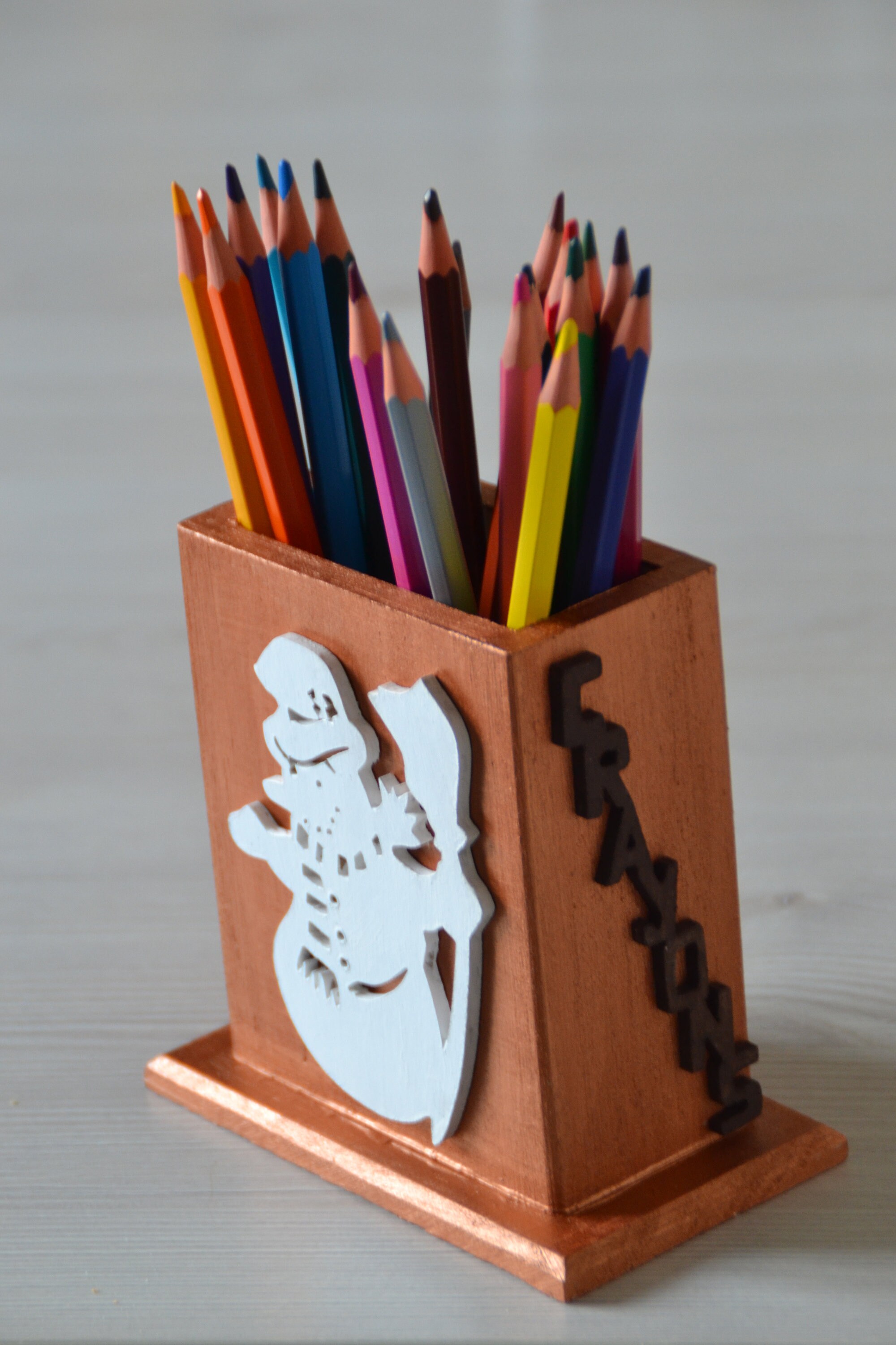 Pot à Crayons/Thème de Noël Pot en Bois Personnalisable