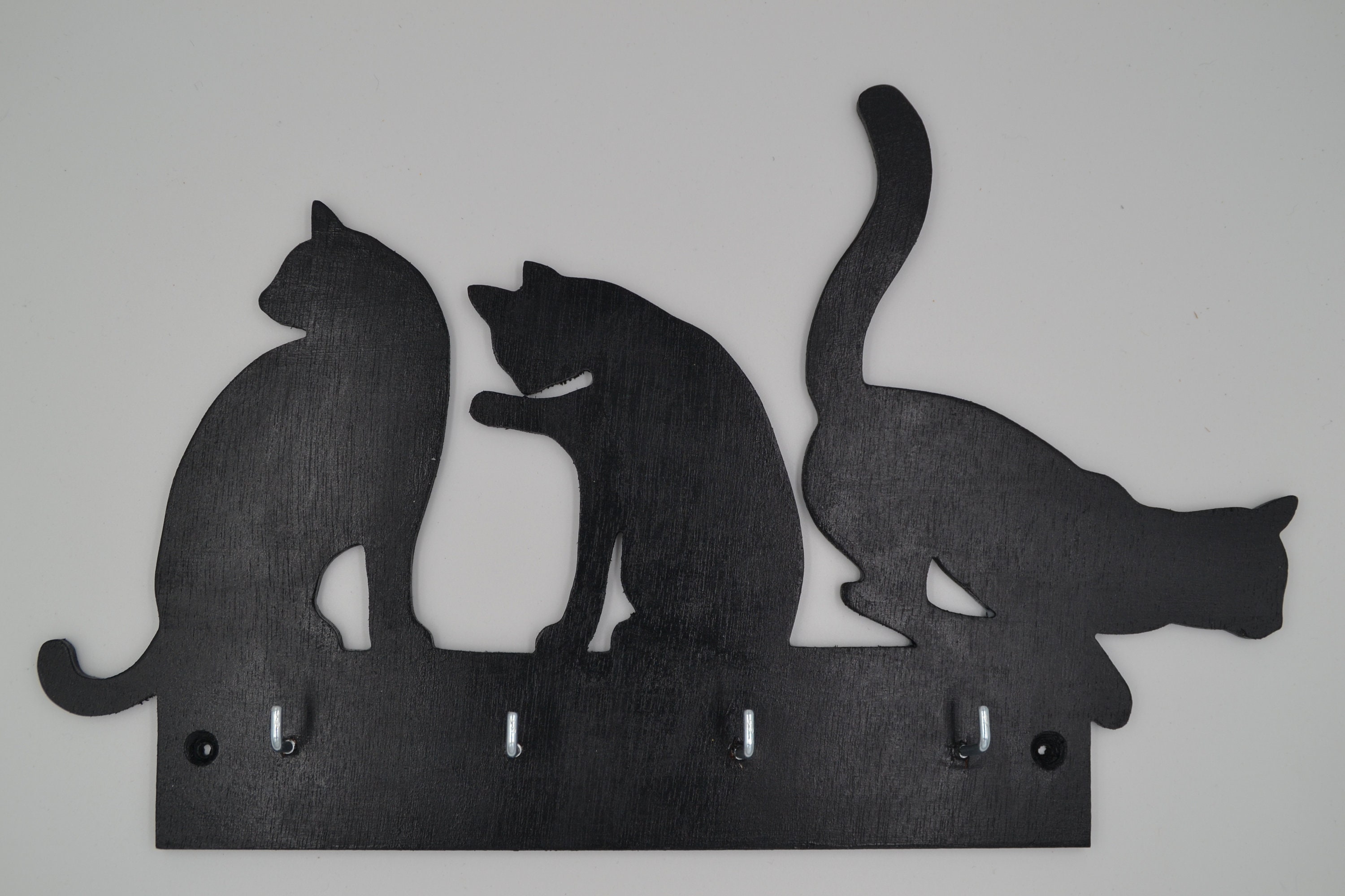 Porte-Clés Mural/Décoration Maison Bois Accessoire Chats Porte-Clés Chats