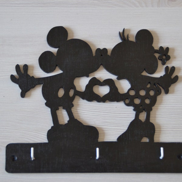 Porte-clés mural / décoration maison / Mickey et Minnie / Cadeau original / chambre enfant