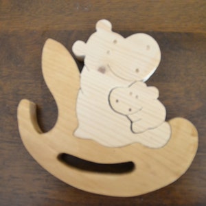 3-teiliges Holzpuzzle Tiere