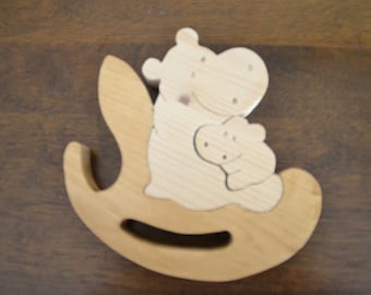 3-piece wooden puzzle animals