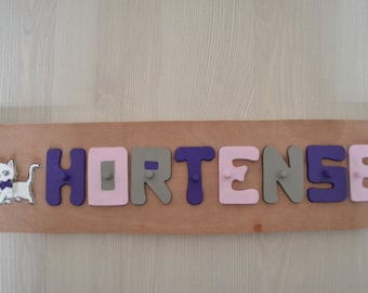 Wooden first name puzzle / Raised letters / Customizable puzzle / Car decoration / Educational toy / Original gift / Children's room