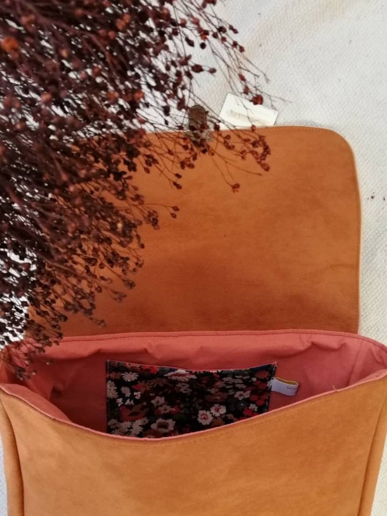 Cartable maternelle Liberty Thorpe et cuir synthétique camel image 2