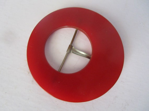 Antique Art Deco Cherry Red Bakelite Ladies Dress… - image 3