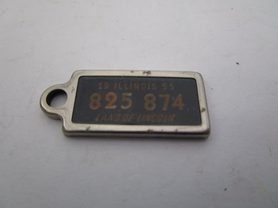 1955 Illinois Land of Lincoln License Plate Tag Automobile