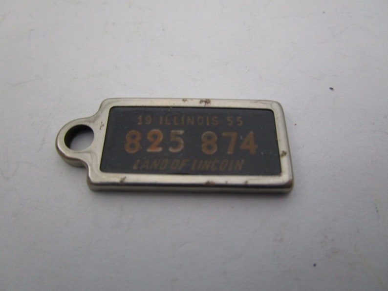 1955 Illinois Land of Lincoln License Plate Tag Automobile